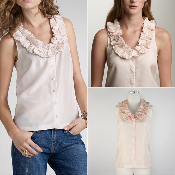 J. Crew Tops - J. Crew Annalise Ruffle Cami Silk Button Up Top 2